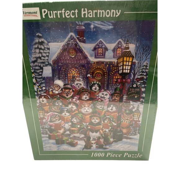 Vermont Christmas Company 1000 Piece "Purrfect Harmony" Jigsaw Puzzle - Picture 2 of 3